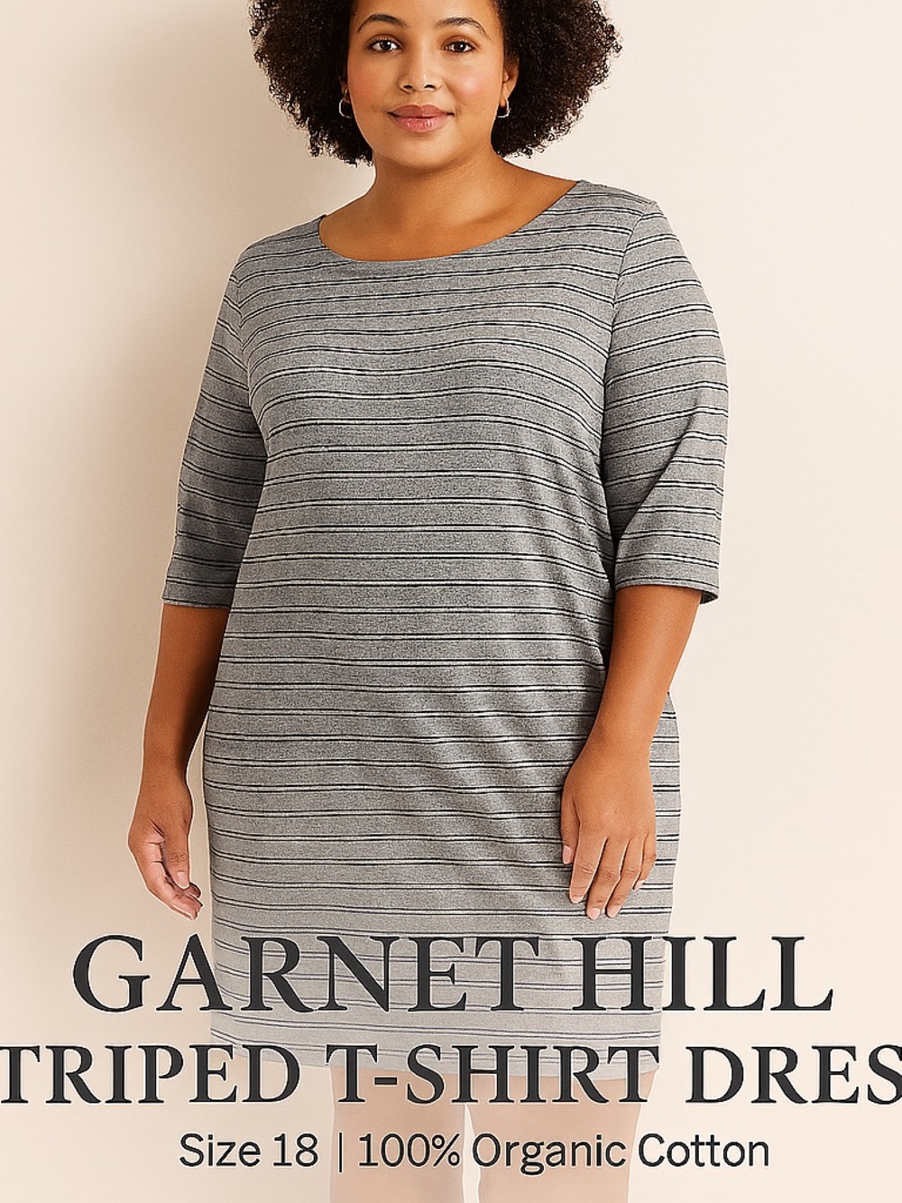 Garnet Hill Organic Cotton Striped Dress | New